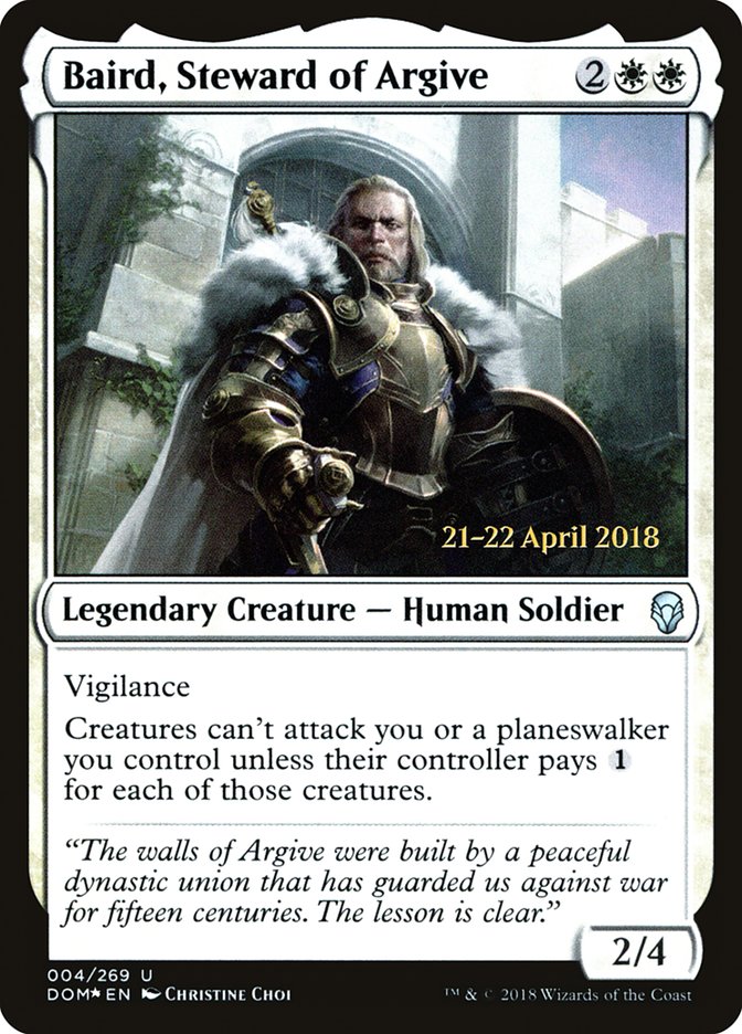 Baird, Steward of Argive [Dominaria Prerelease Promos] | Good Games Cannington