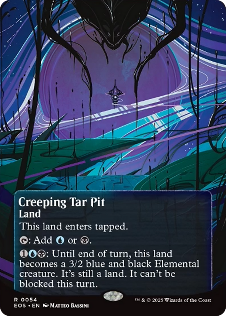 Creeping Tar Pit (0054) (Borderless) [Edge of Eternities: Stellar Sights] | Good Games Cannington