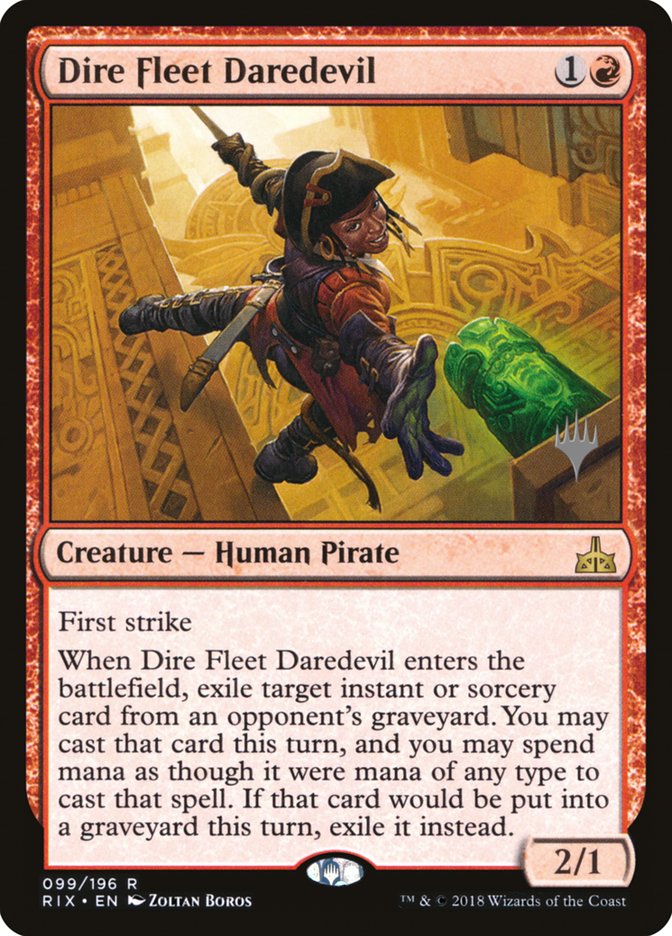 Dire Fleet Daredevil (Promo Pack) [Rivals of Ixalan Promos] | Good Games Cannington