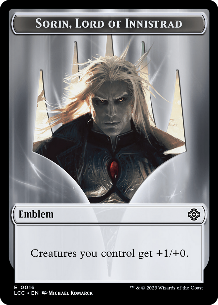 Emblem - Sorin, Lord of Innistrad // Vampire (0004) Double-Sided Token [The Lost Caverns of Ixalan Commander Tokens] | Good Games Cannington