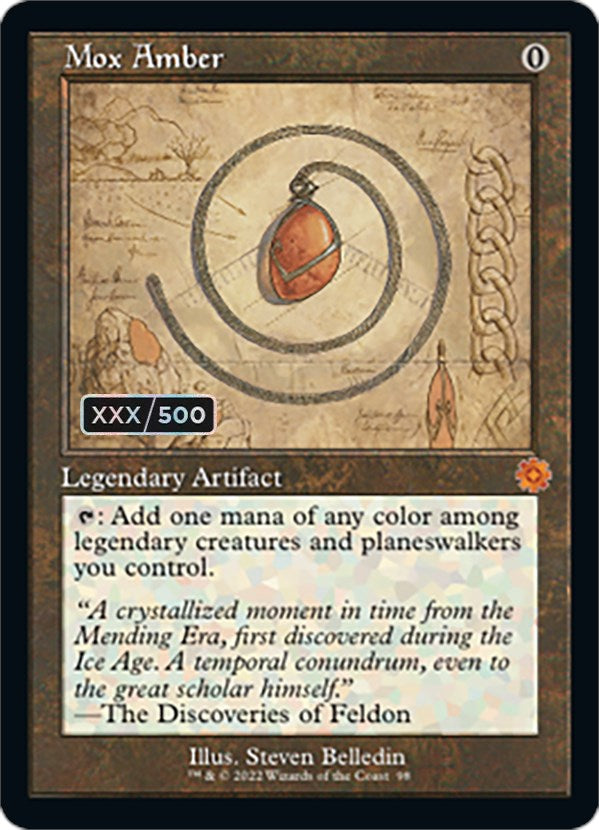 Mox Amber (Retro Schematic) (Serialized) [The Brothers' War Retro Artifacts] | Good Games Cannington