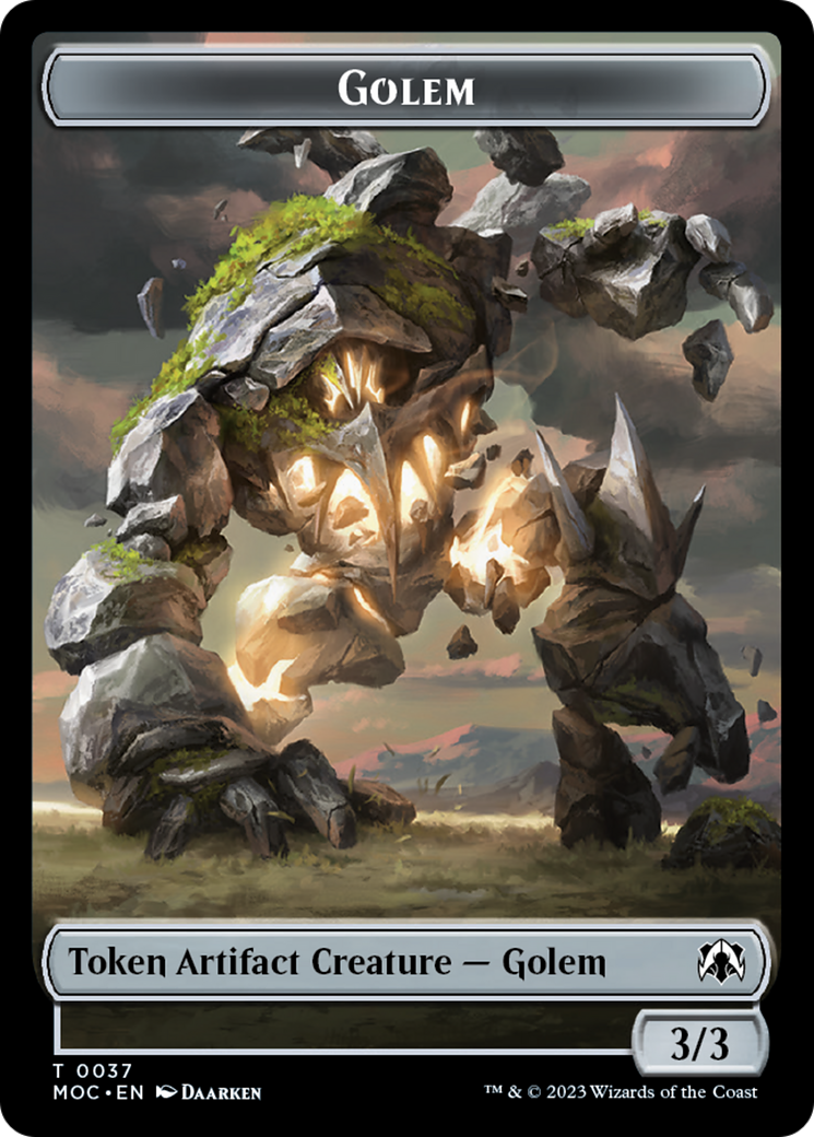 Golem // Blood Double-Sided Token [March of the Machine Commander Tokens] | Good Games Cannington