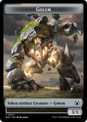 Golem // Blood Double-Sided Token [March of the Machine Commander Tokens] | Good Games Cannington