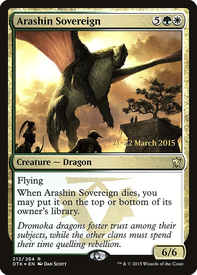 Arashin Sovereign [Dragons of Tarkir Prerelease Promos] | Good Games Cannington