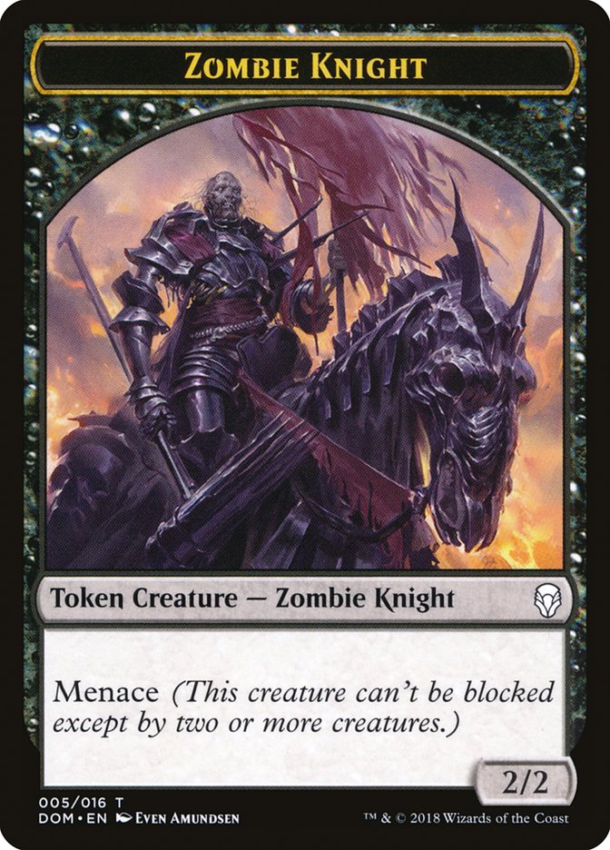 Zombie Knight Token [Dominaria Tokens] | Good Games Cannington