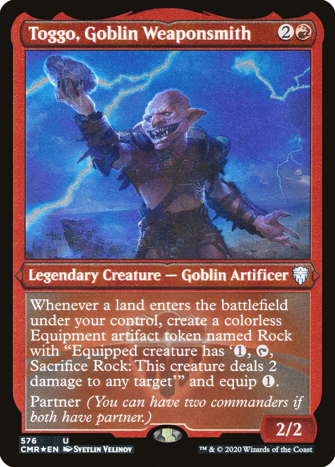 Toggo, Goblin Weaponsmith (Etched) [Commander Legends] | Good Games Cannington