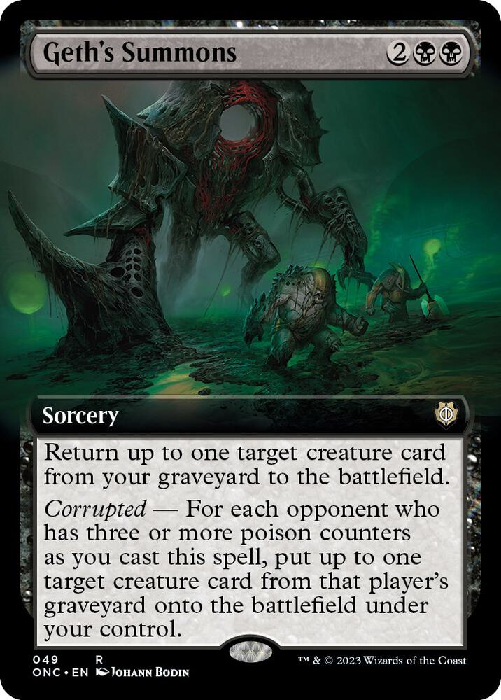 Geth's Summons 49/28 (Commander: Phyrexia: All Will Be One)  - Extended Art | Good Games Cannington