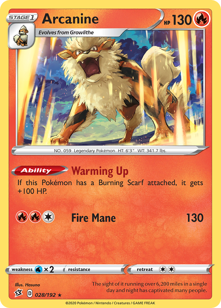 Arcanine (028/192) [Sword & Shield: Rebel Clash] | Good Games Cannington