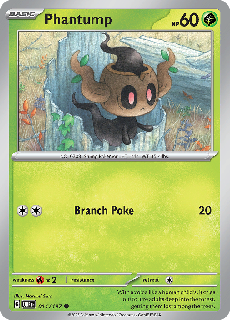 Phantump (011/197) [Scarlet & Violet: Obsidian Flames] | Good Games Cannington