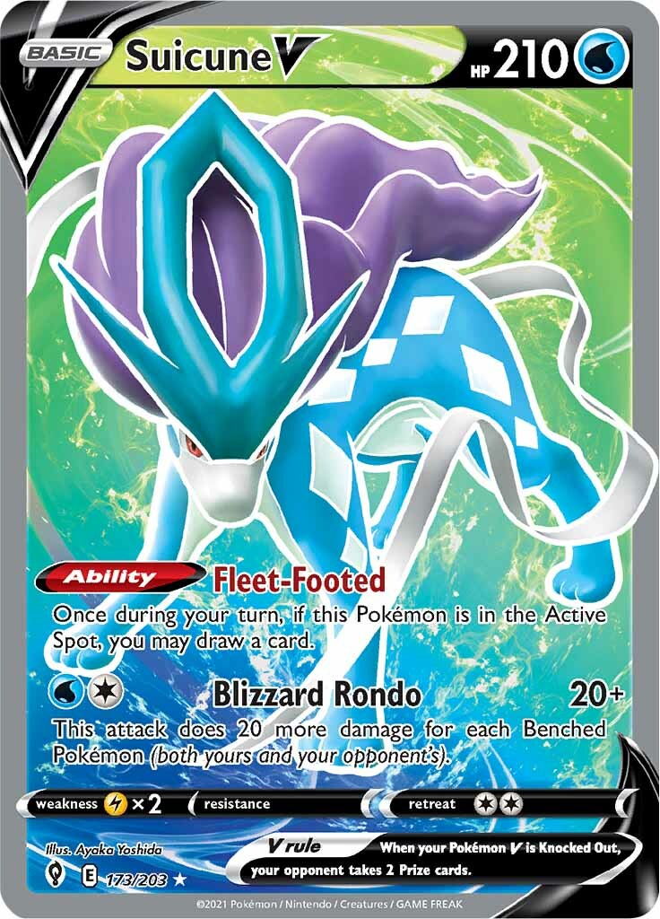 Suicune V (173/203) [Sword & Shield: Evolving Skies] | Good Games Cannington