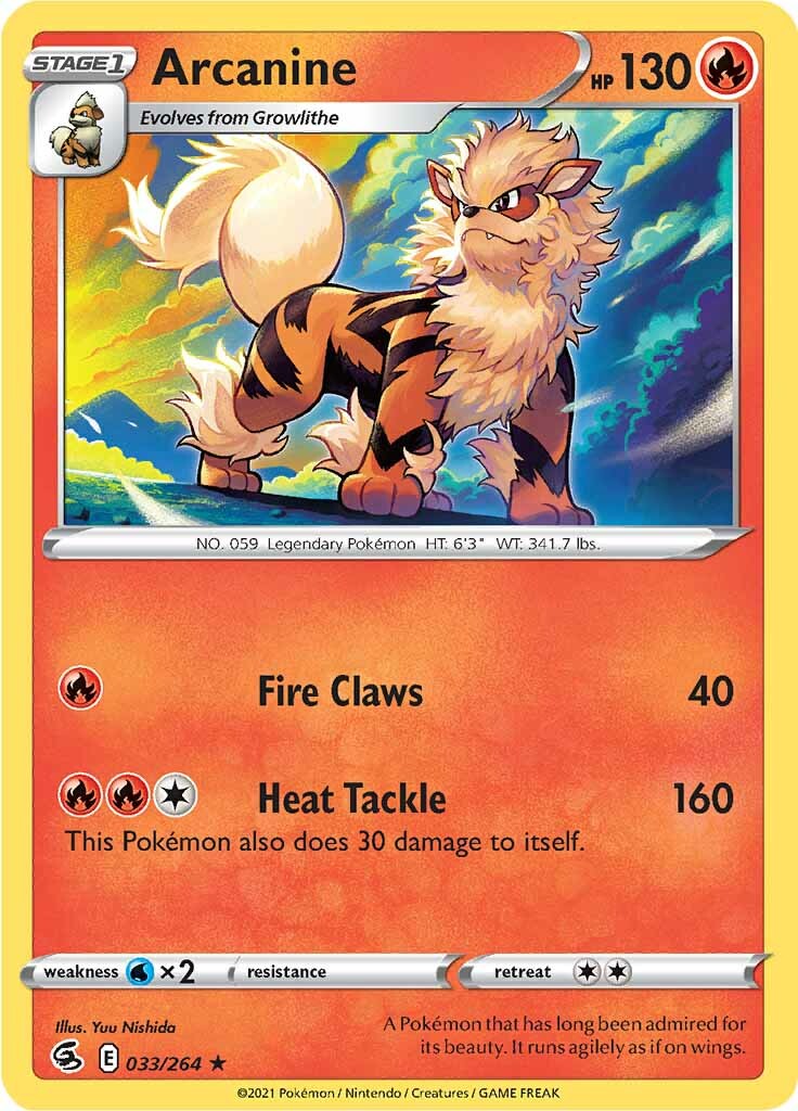 Arcanine (033/264) [Sword & Shield: Fusion Strike] | Good Games Cannington