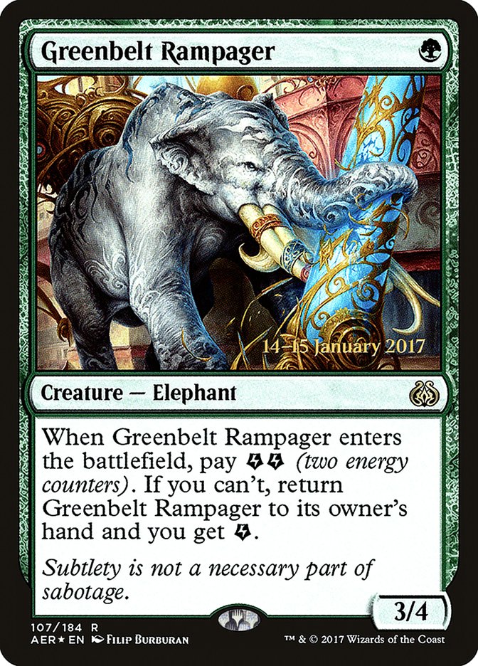 Greenbelt Rampager [Aether Revolt Prerelease Promos] | Good Games Cannington
