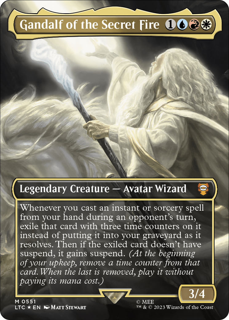 Gandalf of the Secret Fire (Borderless) (Surge Foil) [The Lord of the Rings: Tales of Middle-Earth Commander] | Good Games Cannington