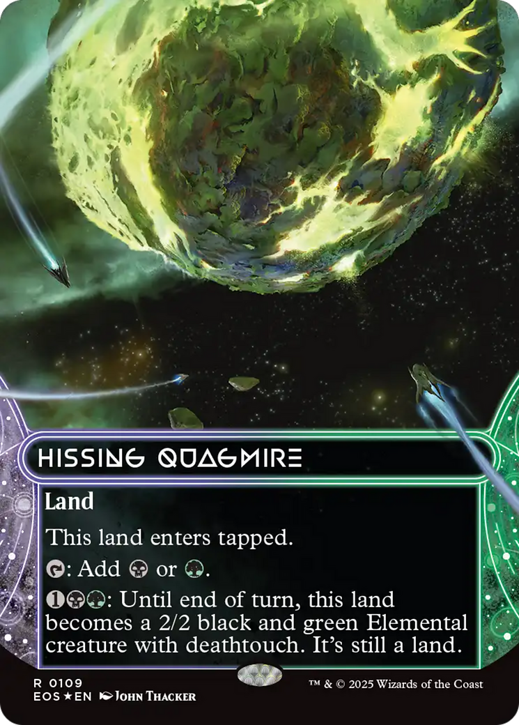Hissing Quagmire (0109) (Borderless) (Galaxy Foil) [Edge of Eternities: Stellar Sights] | Good Games Cannington