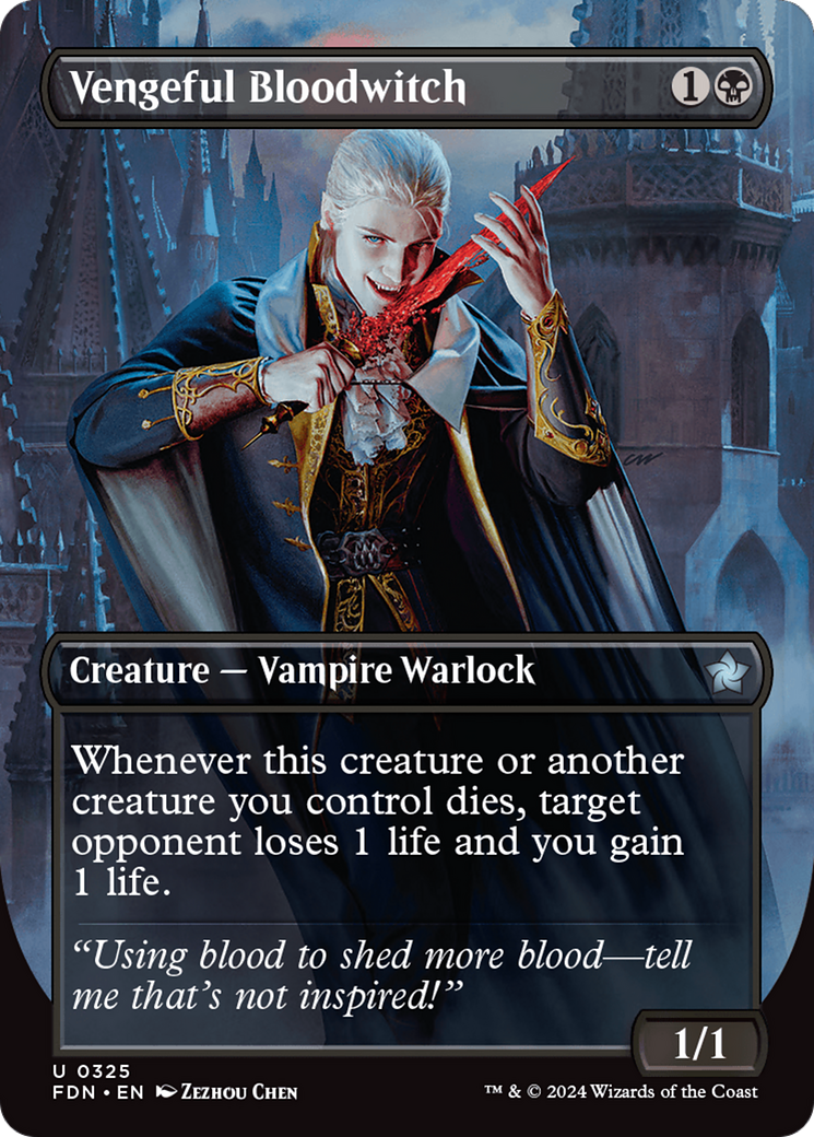 Vengeful Bloodwitch (Borderless) [Foundations] | Good Games Cannington