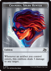 Emblem - Chandra, Spark Hunter // Vehicle Double-Sided Token [Aetherdrift Tokens] | Good Games Cannington