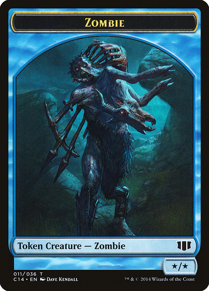 Kraken // Zombie (011/036) Double-Sided Token [Commander 2014 Tokens] | Good Games Cannington