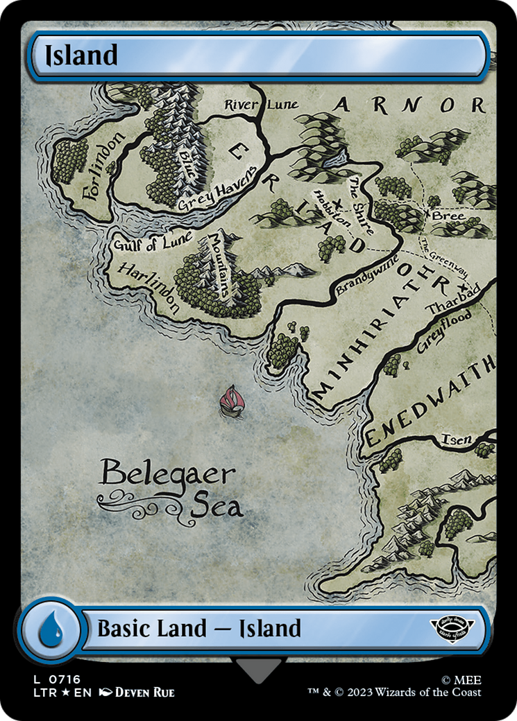 Island (0716) (Surge Foil) [The Lord of the Rings: Tales of Middle-Earth] | Good Games Cannington