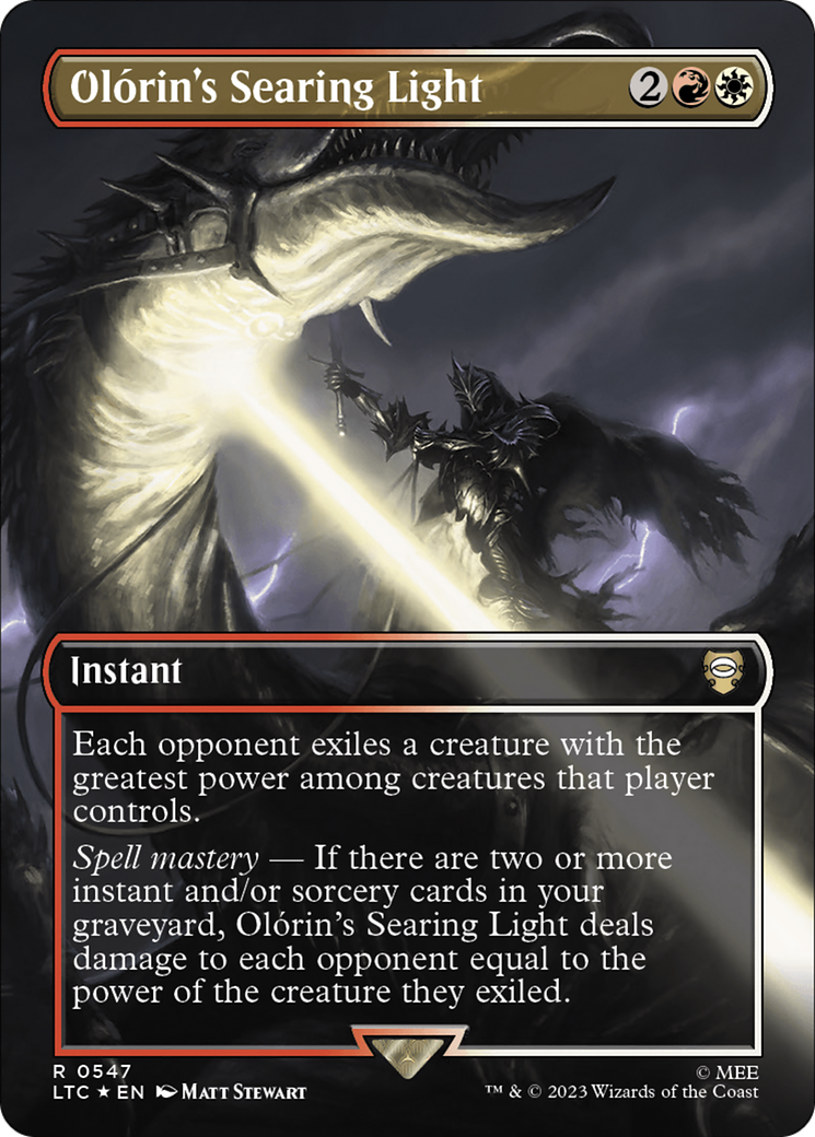 Olorin's Searing Light (Borderless) (Surge Foil) [The Lord of the Rings: Tales of Middle-Earth Commander] | Good Games Cannington