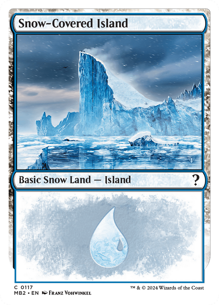 Snow-Covered Island (White Border) [Mystery Booster 2] | Good Games Cannington