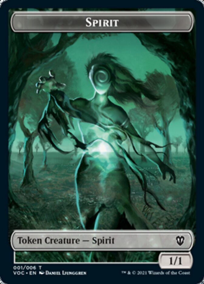 Spirit (001) // Spirit (002) Double-Sided Token [Innistrad: Crimson Vow Commander Tokens] | Good Games Cannington
