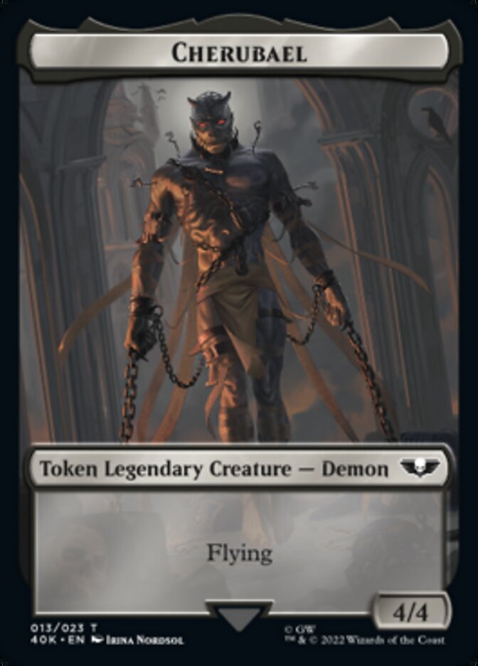 Astartes Warrior // Cherubael Double-Sided Token (Surge Foil) [Warhammer 40,000 Tokens] | Good Games Cannington