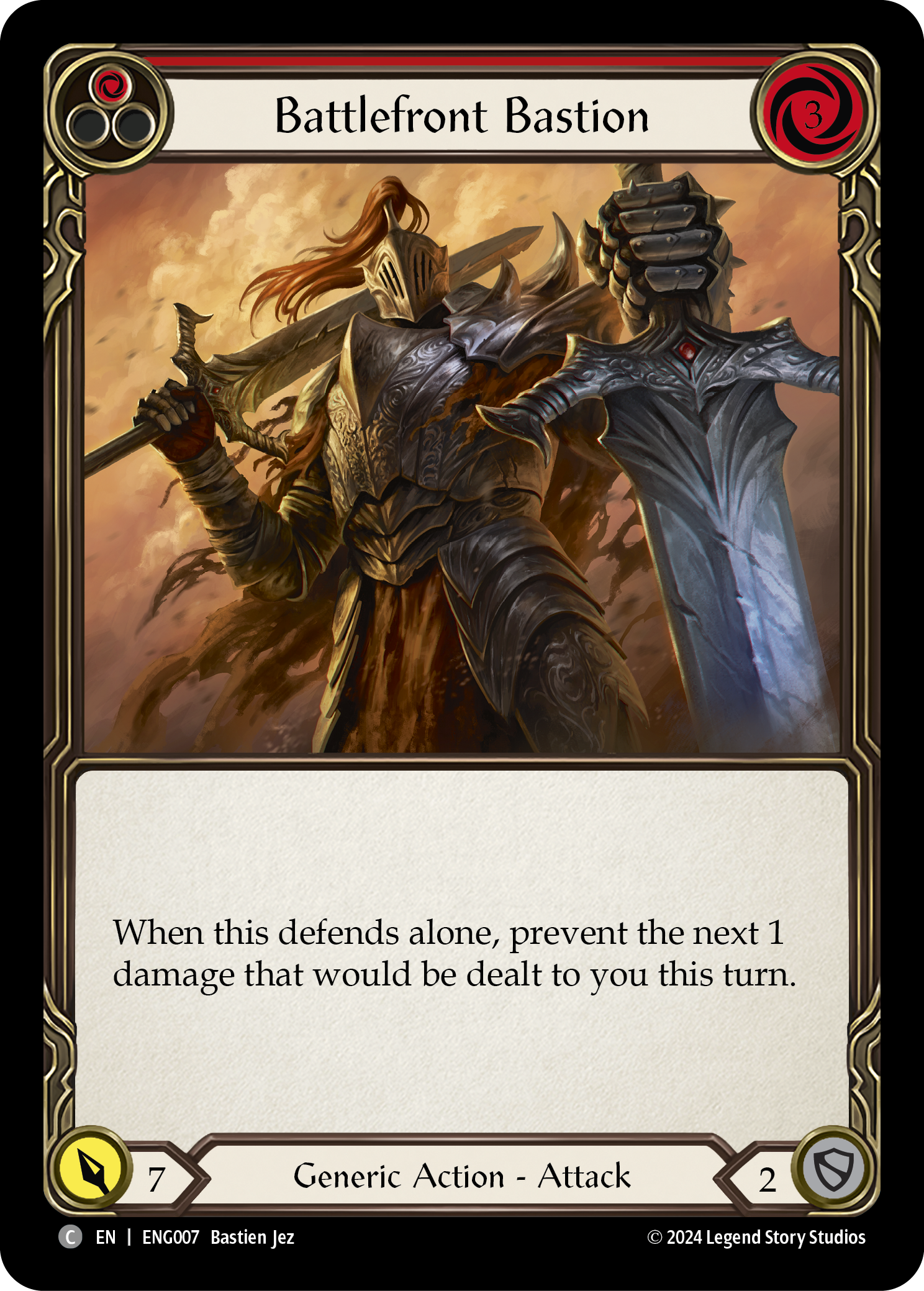 Battlefront Bastion (Red) [ENG007] (Part the Mistveil Enigma Blitz Deck) | Good Games Cannington