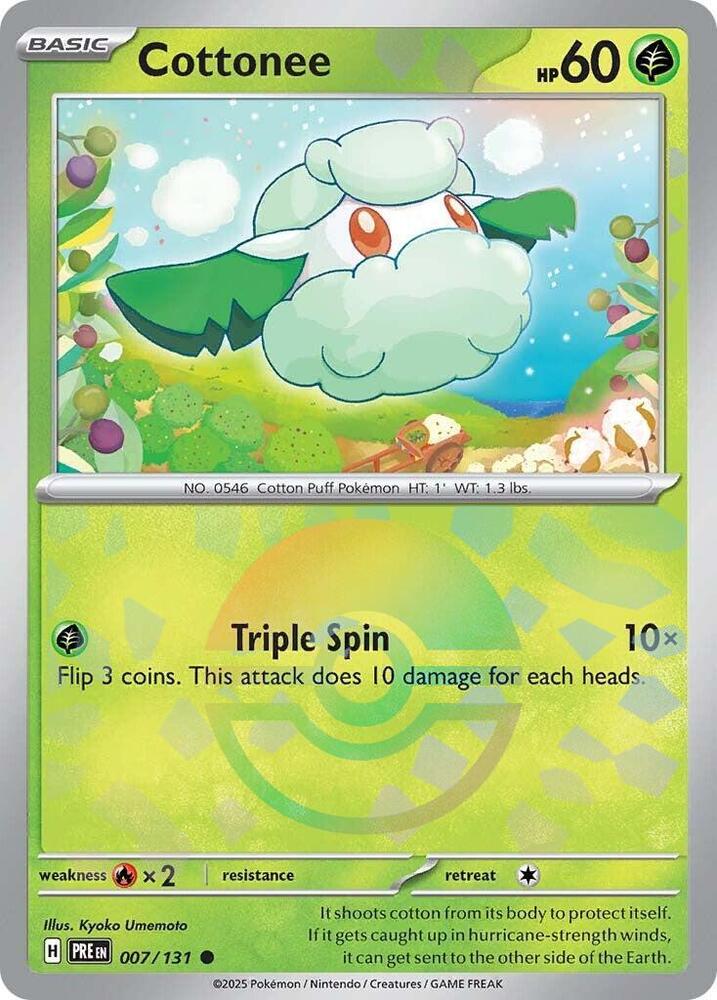 Cottonee (007/131) (Poke Ball Pattern) [Scarlet & Violet: Prismatic Evolutions] | Good Games Cannington