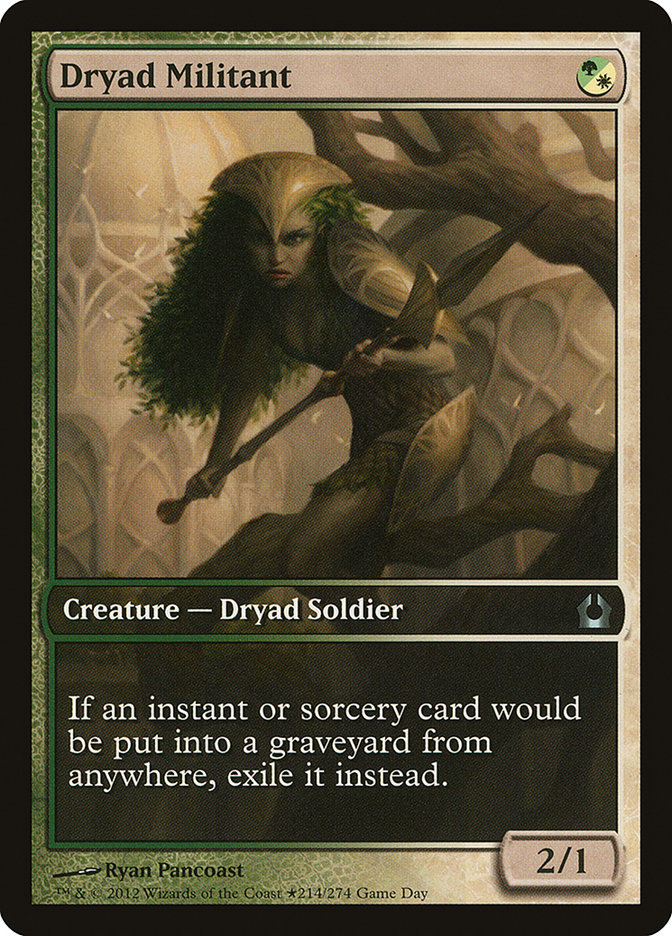 Dryad Militant (Game Day) (Extended Art) [Return to Ravnica Promos] | Good Games Cannington