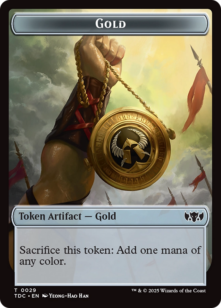 Elemental (0016) // Gold Double-Sided Token [Tarkir: Dragonstorm Commander Tokens] | Good Games Cannington