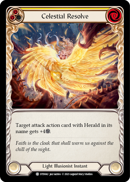 Celestial Resolve (Yellow) [DTD042] (Dusk Till Dawn)  Rainbow Foil | Good Games Cannington
