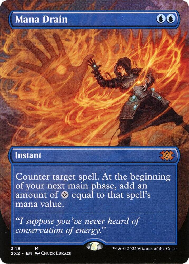 Mana Drain Borderless 348 (Double Masters 2022)  - Foil | Good Games Cannington