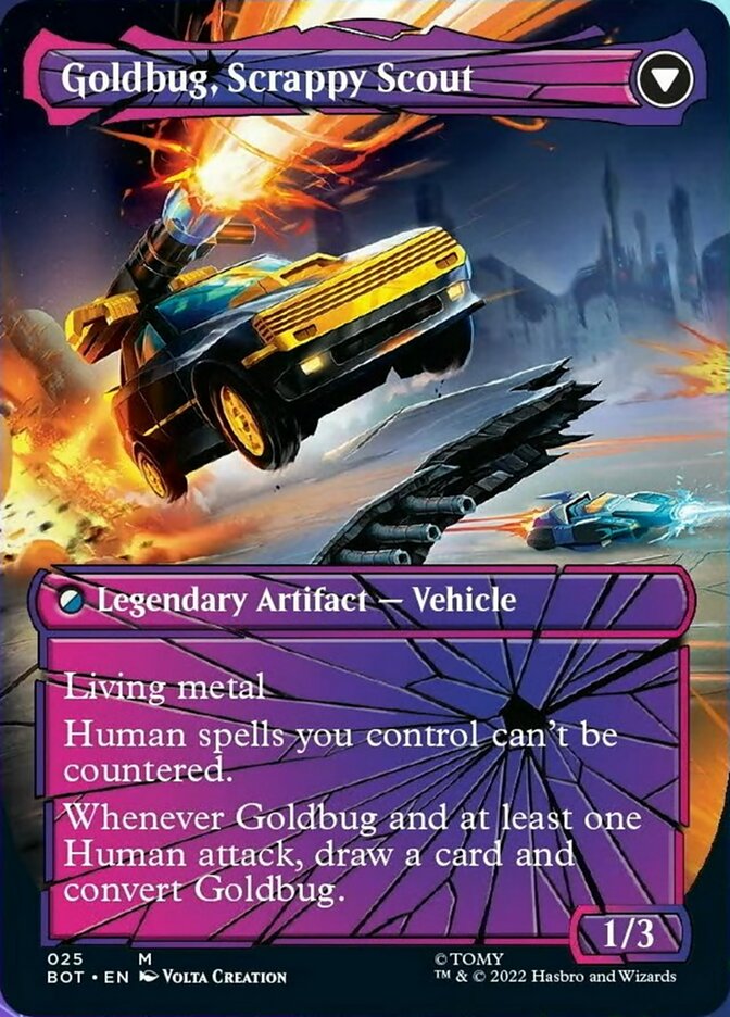Goldbug, Humanity's Ally // Goldbug, Scrappy Scout (Shattered Glass) [Transformers] | Good Games Cannington