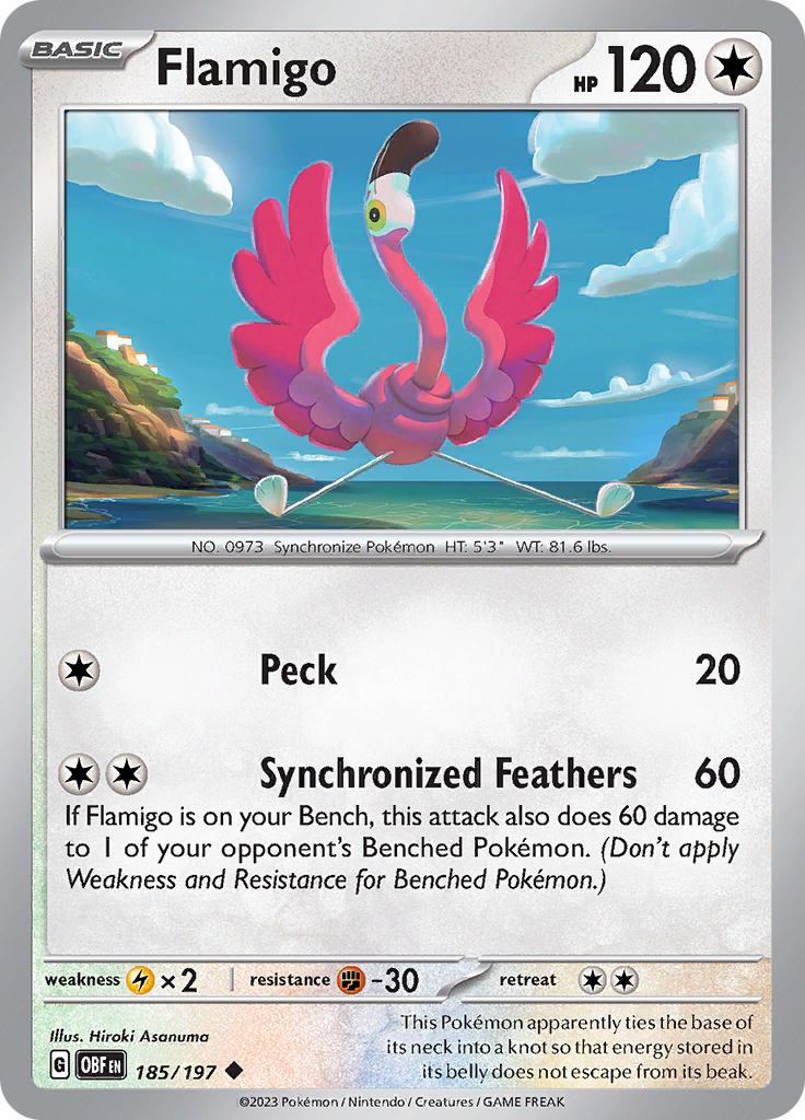 Flamigo (185/197) [Scarlet & Violet: Obsidian Flames] | Good Games Cannington