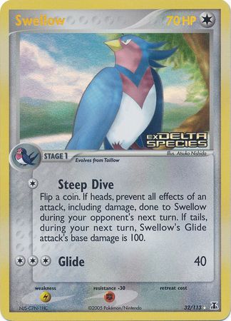 Swellow (32/113) (Stamped) [EX: Delta Species] | Good Games Cannington