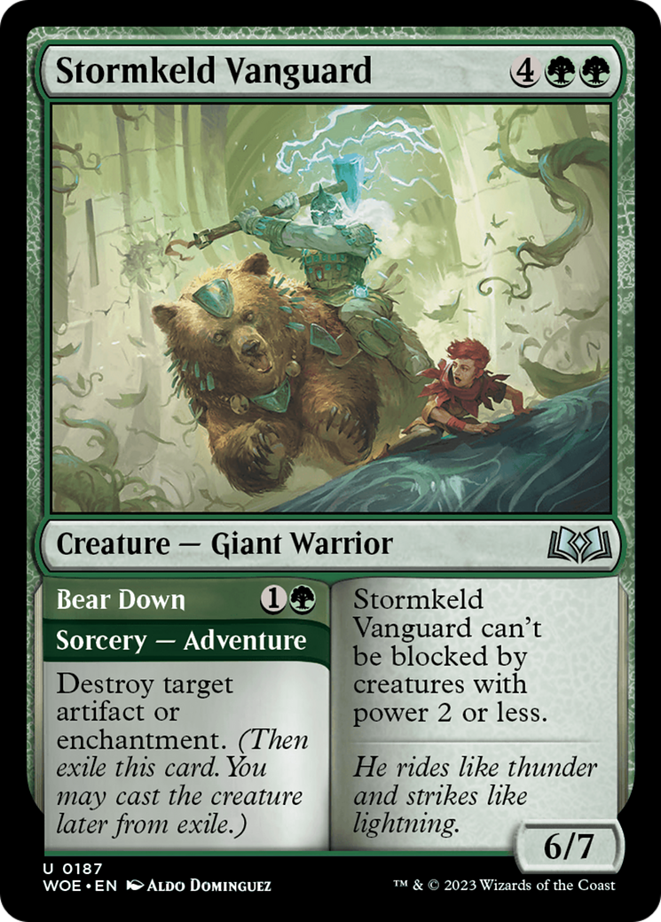 Stormkeld Vanguard // Bear Down [Wilds of Eldraine] | Good Games Cannington