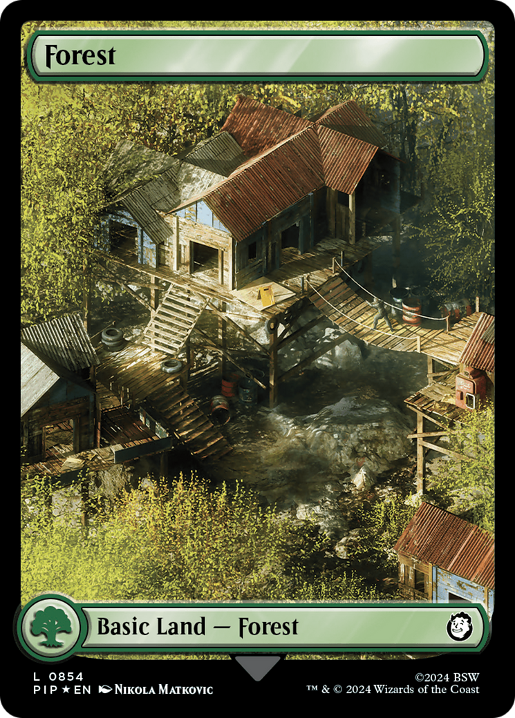 Forest (0854) (Surge Foil) [Fallout] | Good Games Cannington