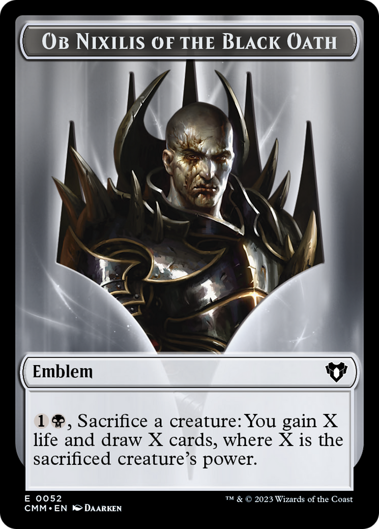 Ob Nixilis of the Black Oath Emblem [Commander Masters Tokens] | Good Games Cannington