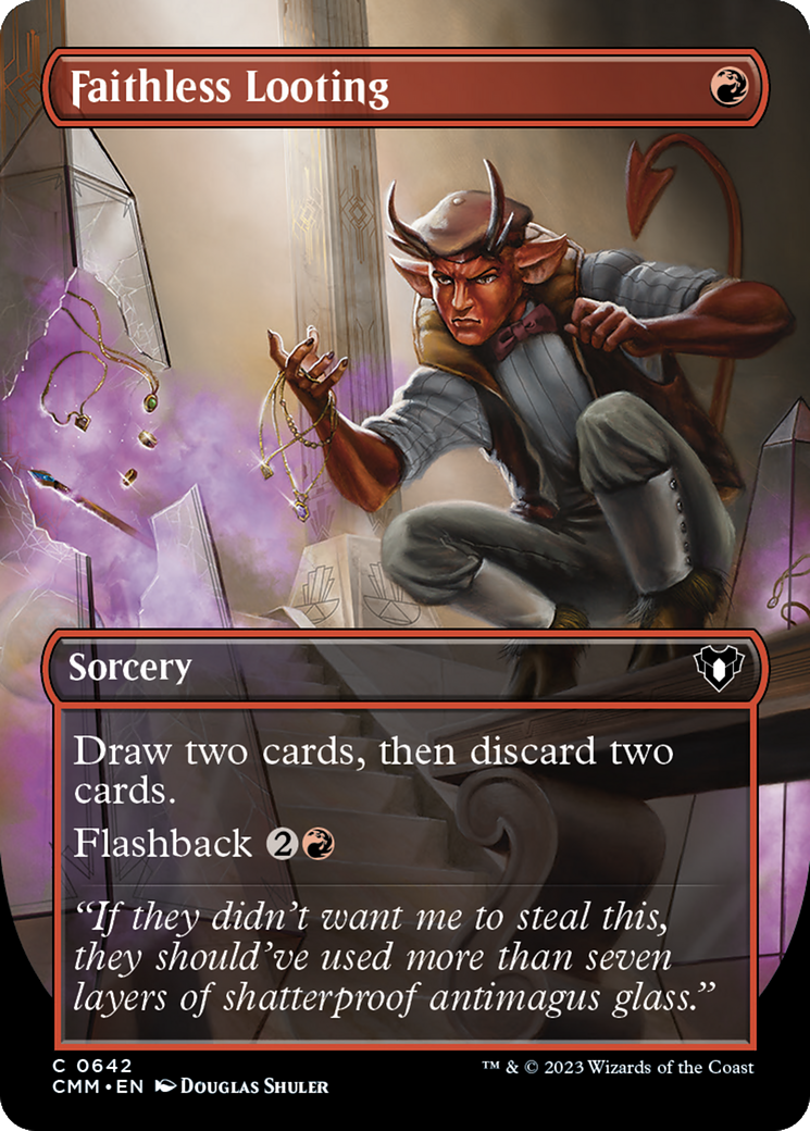 Faithless Looting (Borderless Alternate Art) [Commander Masters] | Good Games Cannington
