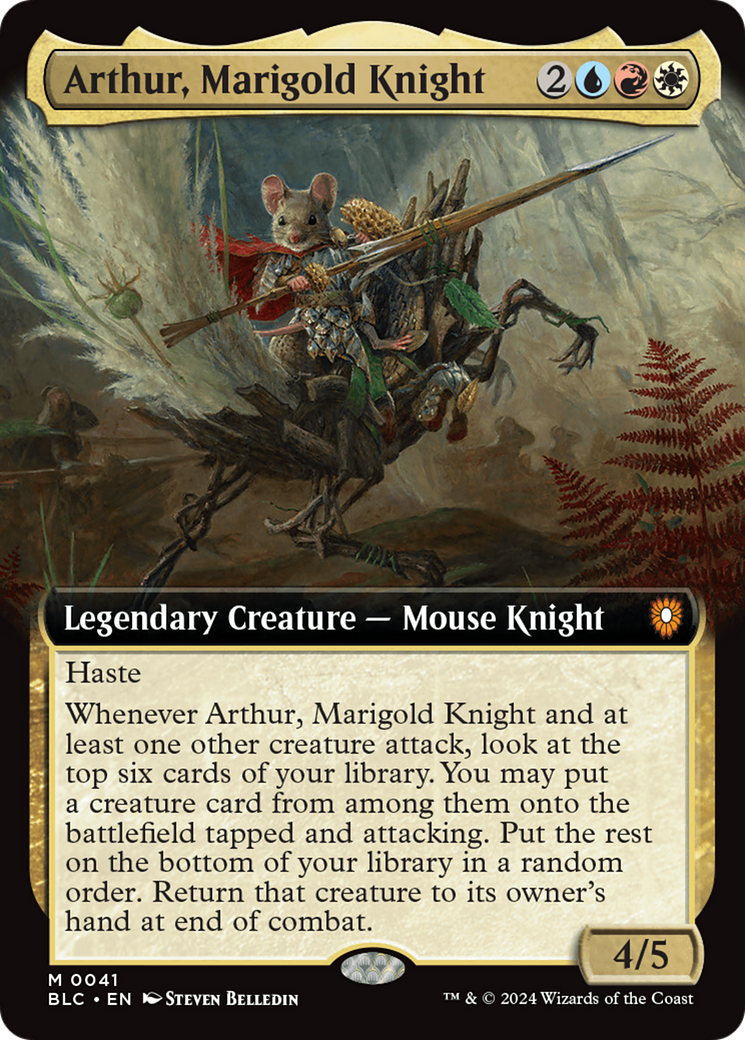 Arthur, Marigold Knight (Extended Art) [Bloomburrow Commander] | Good Games Cannington