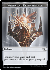 Phyrexian Myr // Wrenn and Realmbreaker Emblem Double-Sided Token [March of the Machine Tokens] | Good Games Cannington
