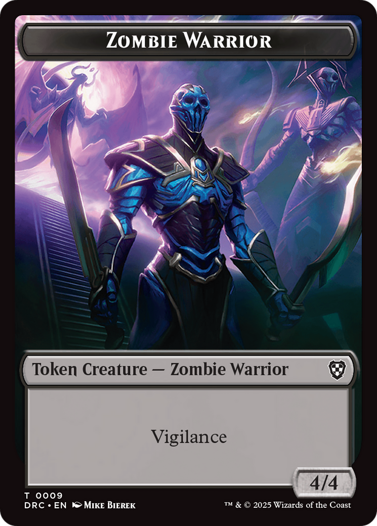 Zombie Army // Zombie Warrior Double-Sided Token [Aetherdrift Tokens] | Good Games Cannington