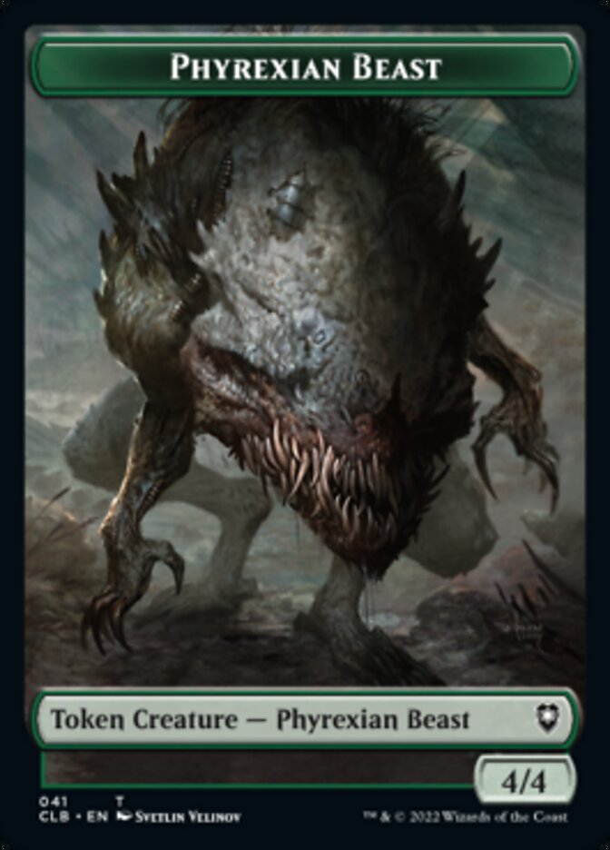 Phyrexian Beast // Wurm Double-Sided Token [Commander Legends: Battle for Baldur's Gate Tokens] | Good Games Cannington