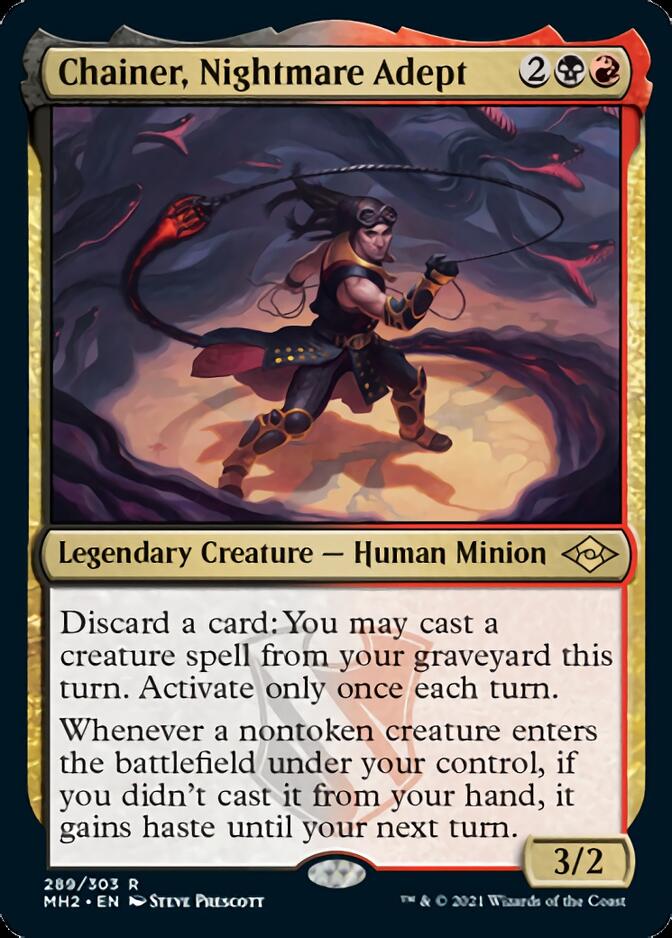 Chainer, Nightmare Adept (Foil Etched) [Modern Horizons 2] | Good Games Cannington
