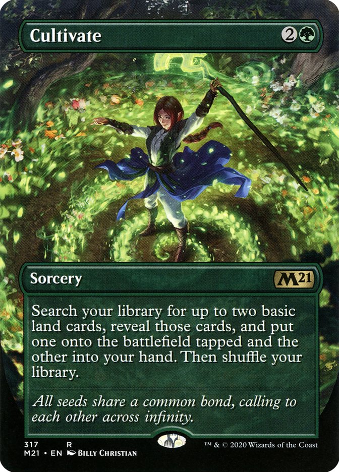 Cultivate (Borderless Alternate Art) [Core Set 2021] | Good Games Cannington