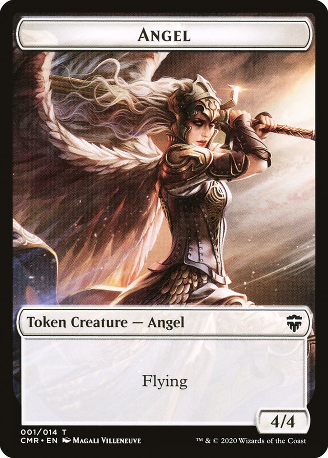 Angel // Horror Double-Sided Token [Commander Legends Tokens] | Good Games Cannington