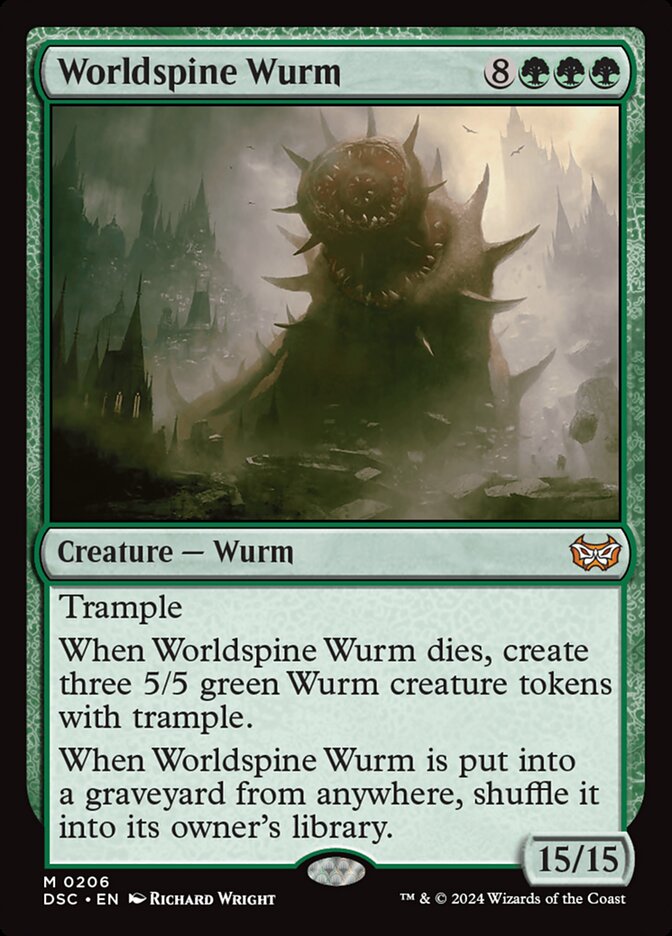 Worldspine Wurm 206/40 (Commander: Duskmourn: House of Horror)  | Good Games Cannington