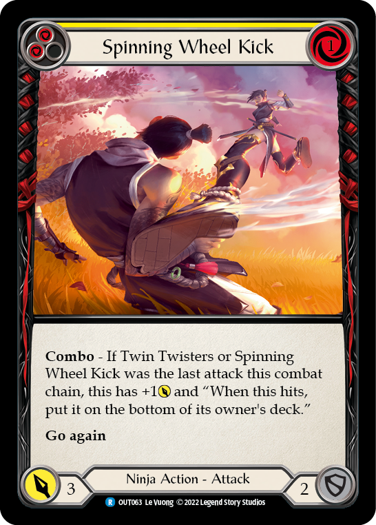 Spinning Wheel Kick (Yellow) [OUT063] (Outsiders)  Rainbow Foil | Good Games Cannington