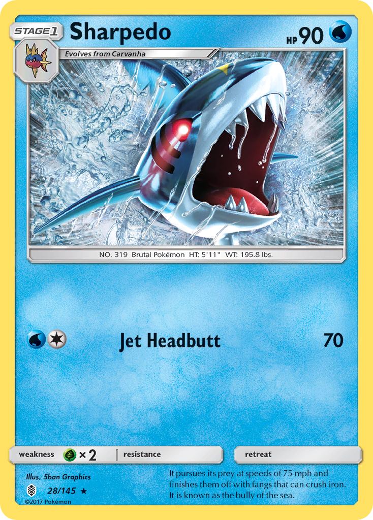 Sharpedo (28/145) [Sun & Moon: Guardians Rising] | Good Games Cannington