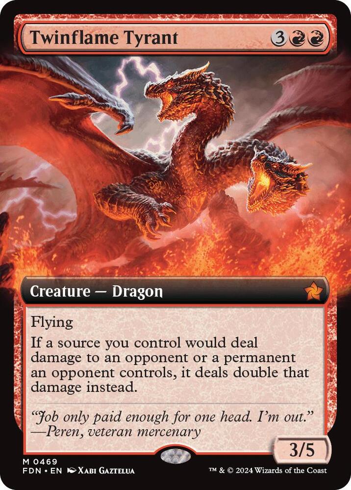 Twinflame Tyrant Extended Art 469 (Foundations)  - Extended Art | Good Games Cannington